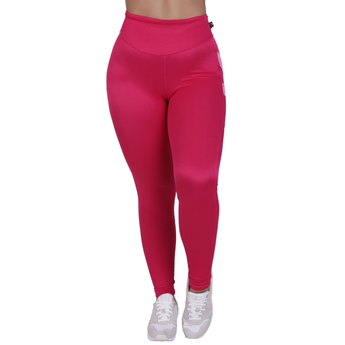 Calça Legging Fitness Bolso Recortes Poliamida Fio Brilho