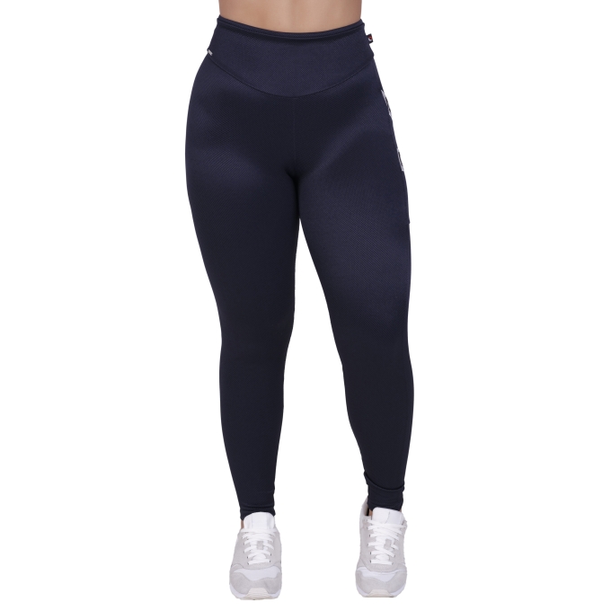 Calça Legging Fitness Bolso Recortes Poliamida Fio Brilho