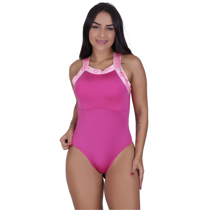 Body Feminino Alças Largas Costa Cavada Poliamida Forro Bojo