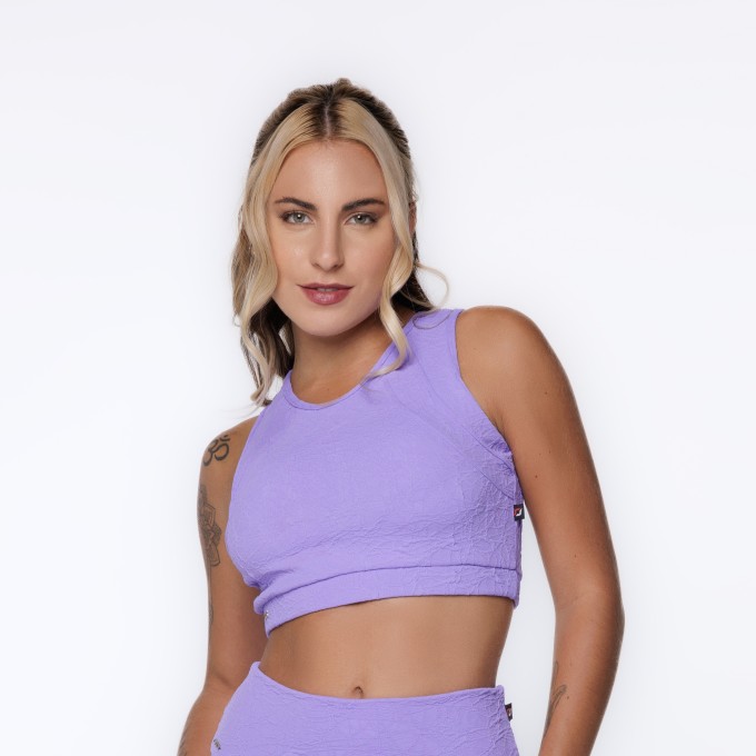 Top Cropped Feminino Poliamida Jacquard Bojo Removível