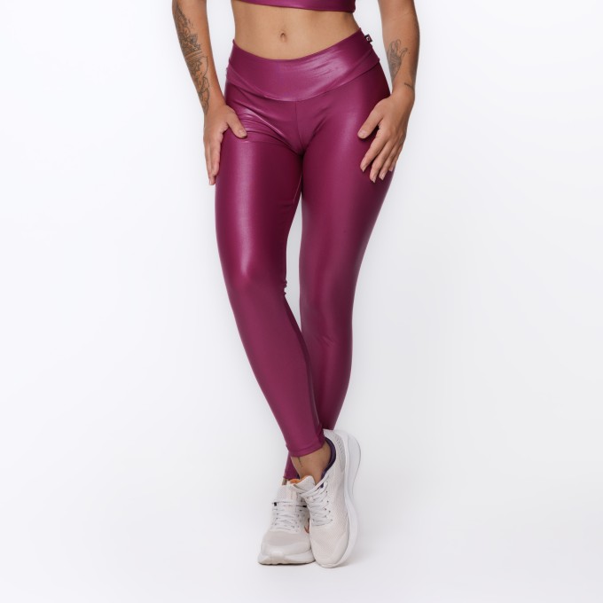 Calça Legging Fitness Feminina Empina Bumbum Cirrê Poliamida