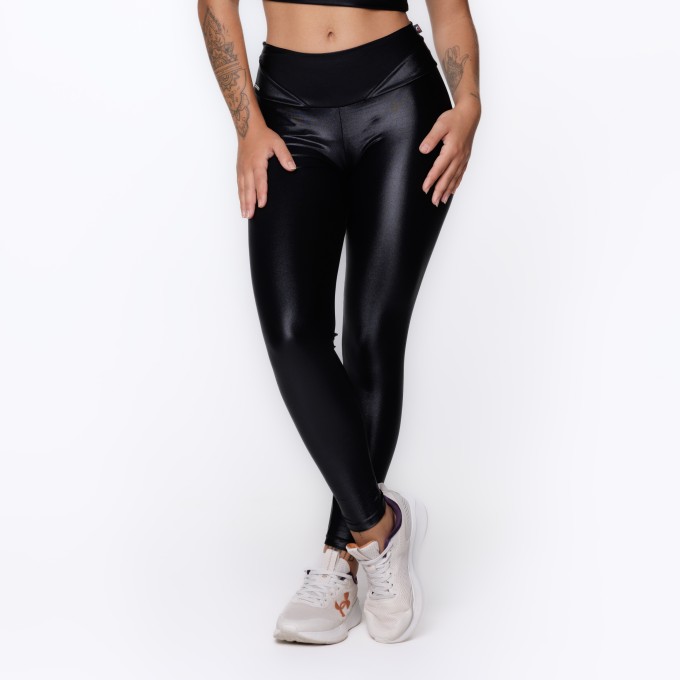 Calça Legging Fitness Feminina Empina Bumbum Cirrê Poliamida