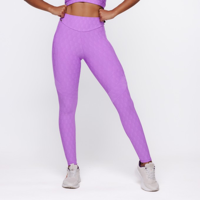 Calça Legging Fitness Feminina Textura Empina Bumbum Poliamida