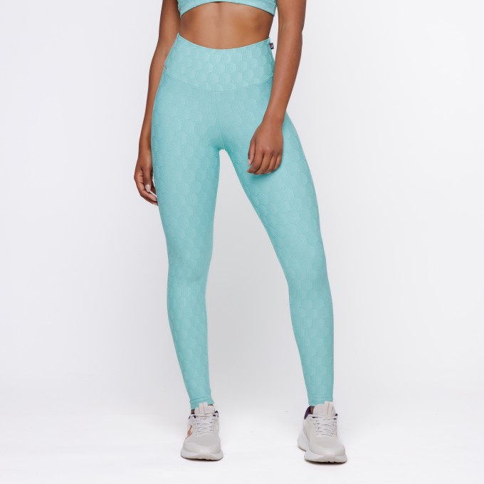 Calça Legging Fitness Feminina Texturizada Cintura Alta Poliamida