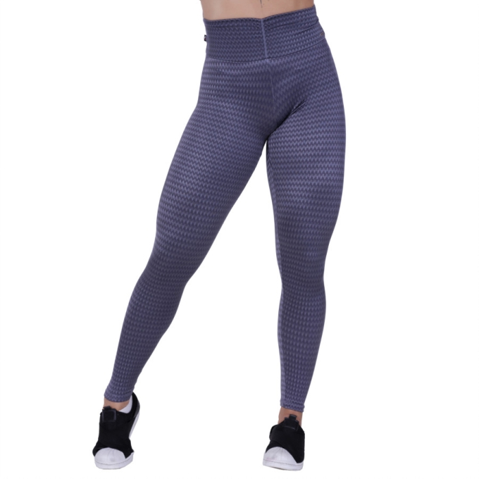 Legging Fitness Franzido Cós Cirre Texturado Brilho