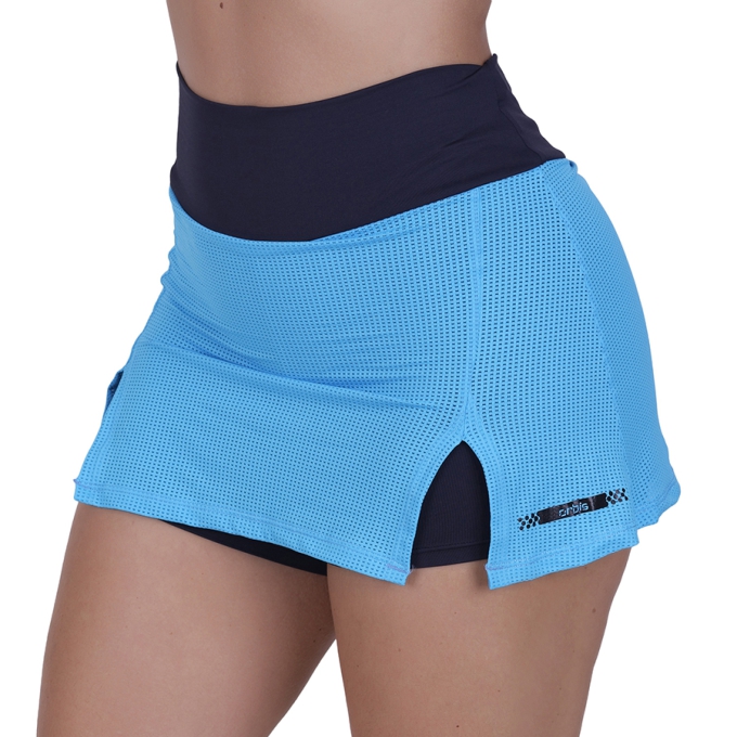 Short saia curto fitness dry com short interno poliamida