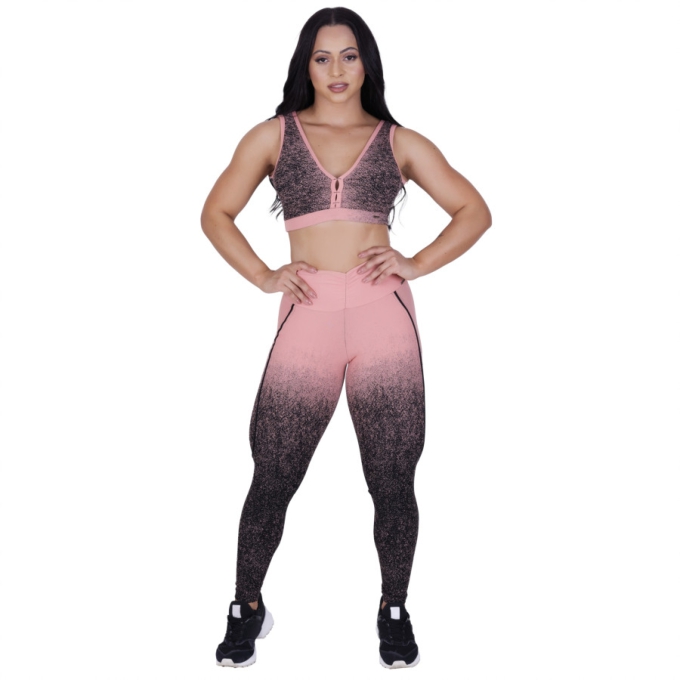 Conjunto Fitness Legg Empina Bumbum + Top Decote Bojo