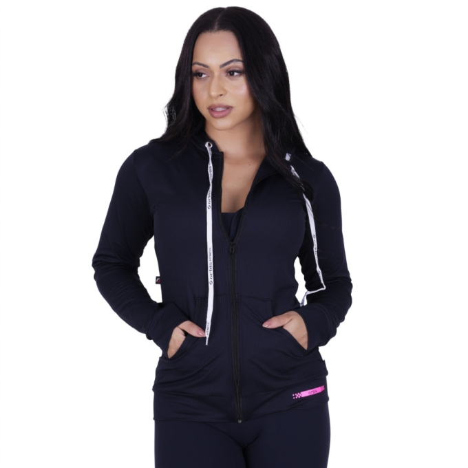 Casaco Feminino Fitness Esportivo Dry Aero Capuz e Bolso