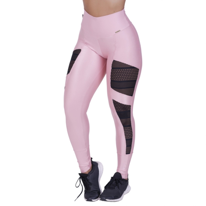 Legging fitness recortes modeladora compressão detalhes