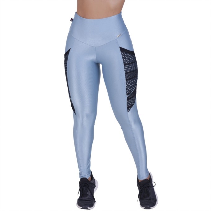 Legging fitness modeladora poliamida bolso detalhe tela