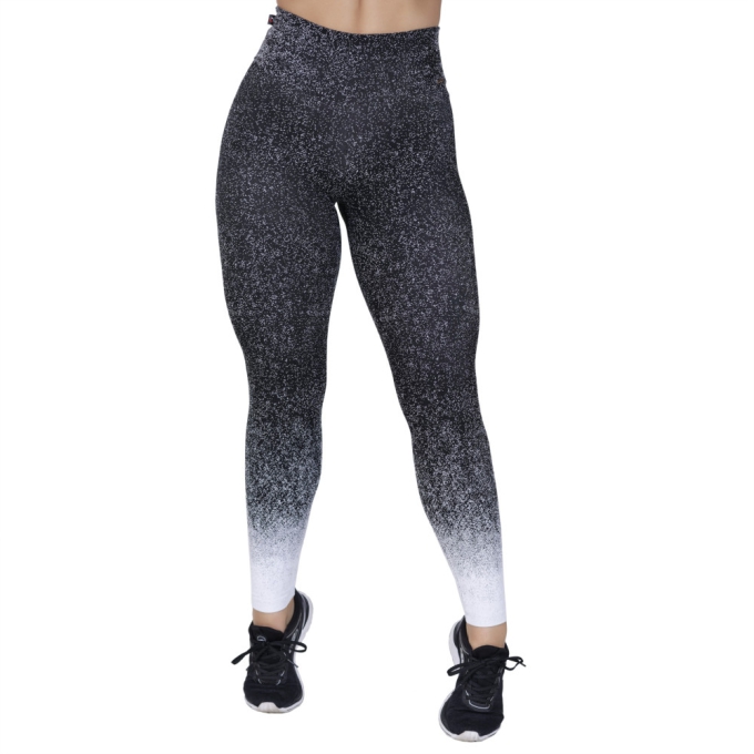 Calça Legging Fitness Cintura Alta Jacquard Degrade