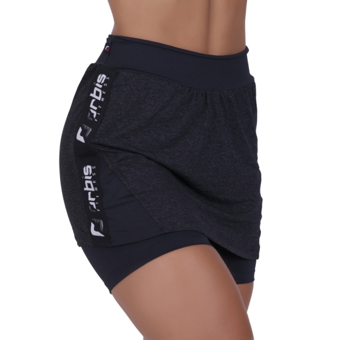 Short Saia Curto Fitness Feminino Cós Alto Poliamida