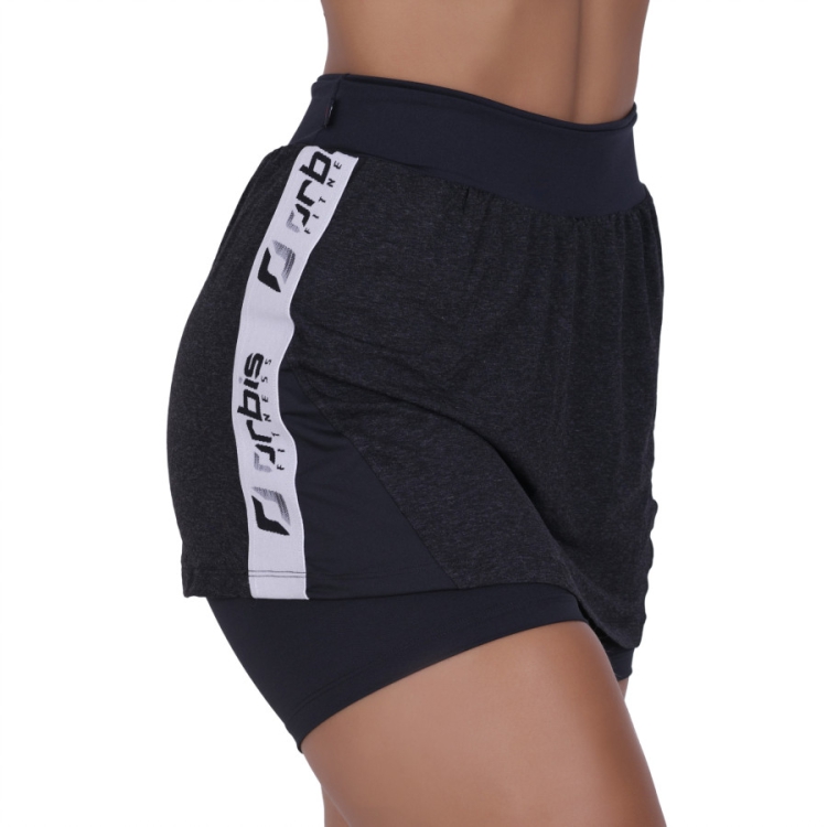 Short Saia Curto Fitness Feminino Cós Alto Poliamida