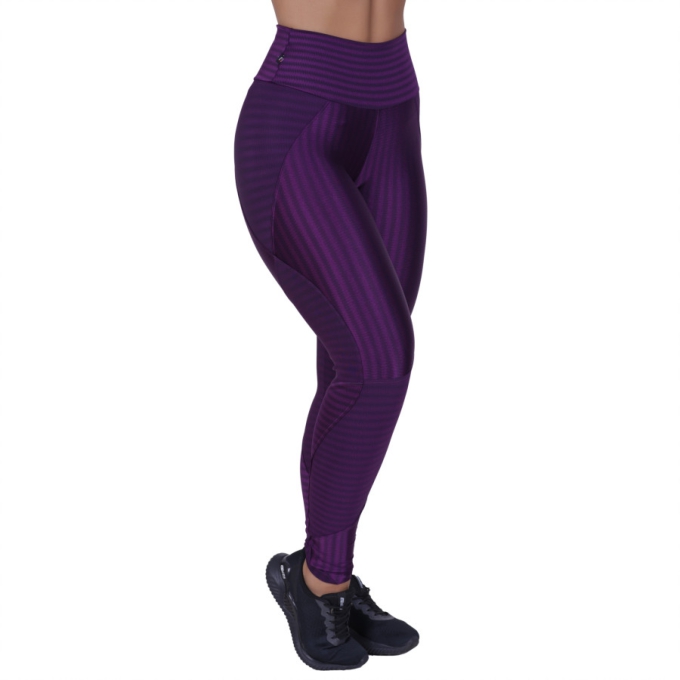 Legging fitness cirrê 3d recortes cós alto poliamida