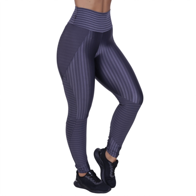 Legging fitness cirrê 3d recortes cós alto poliamida