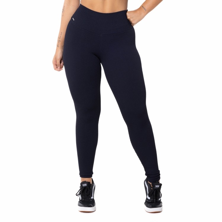 Calça legging fitness feminina poliamida textura relevo