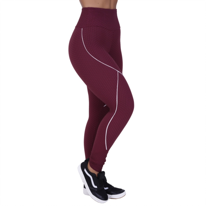 Calça Legging Fitness Feminina Textura Relevo Poliamida