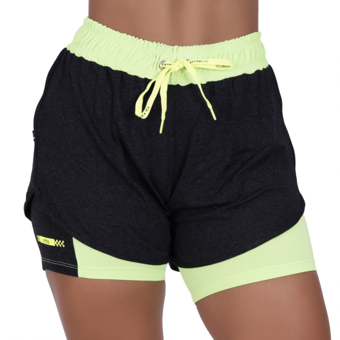 Short de Corrida Short Interno Com Bolso Cadarço Orbis