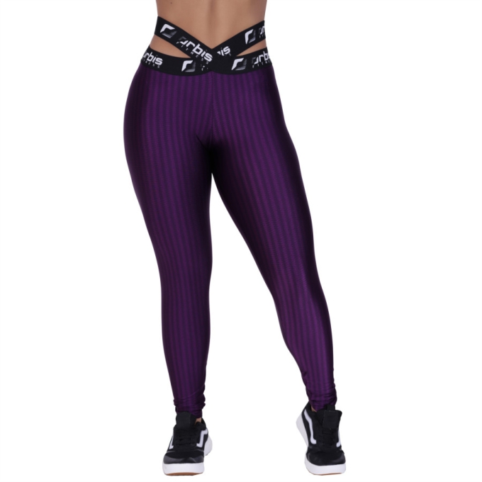 Calça Legging Fitness Cós Elástico Transpasse Cirrê