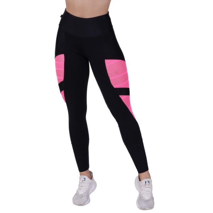 Legging Fitness Suplex Poliamida Recortes Tela e Cirre Z